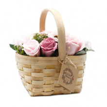 Large Pink Bouquet in Wicker Basket